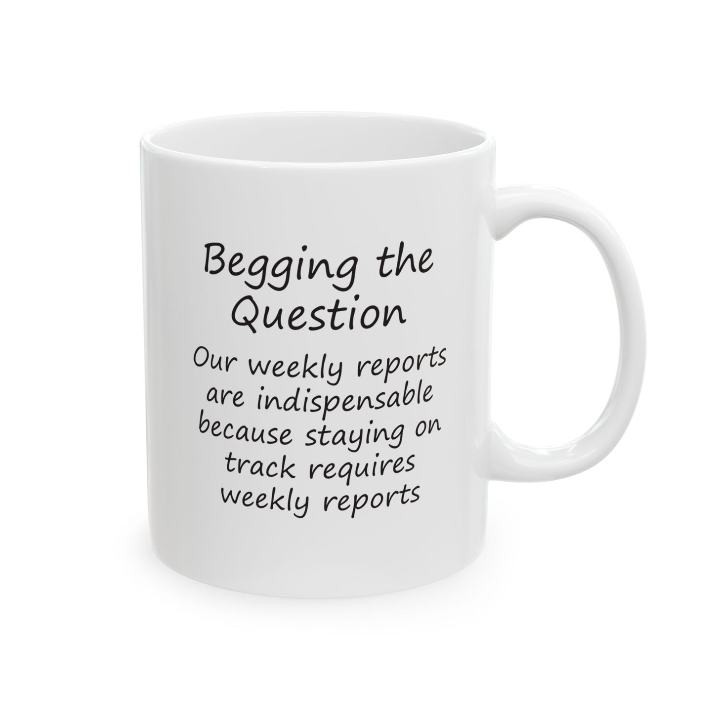 Our Weekly Reports Are Indispensable Because Staying On Track Requires Weekly Reports | Ceramic Mug 11oz 15oz