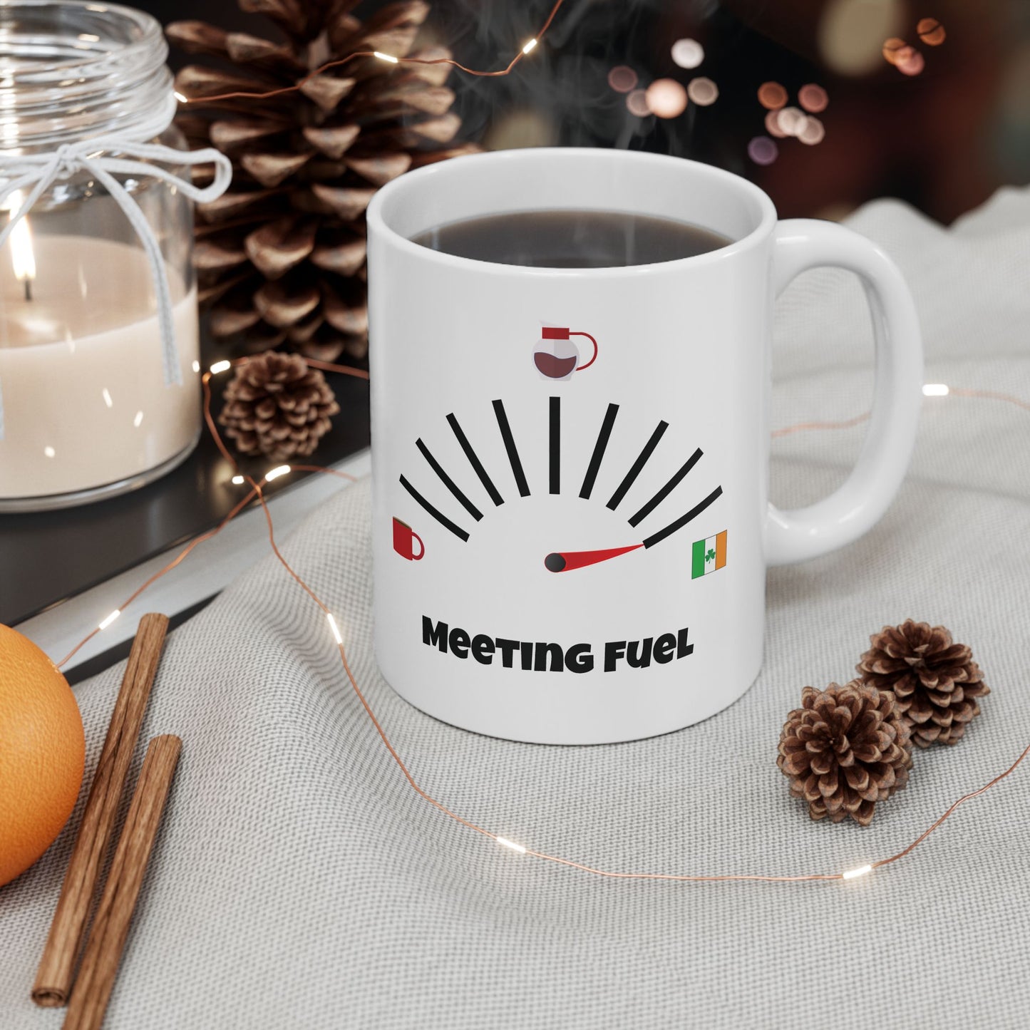 Meeting Fuel: Irish Whiskey, Coffee Pot, Tea | Ceramic Mug 11oz 15oz