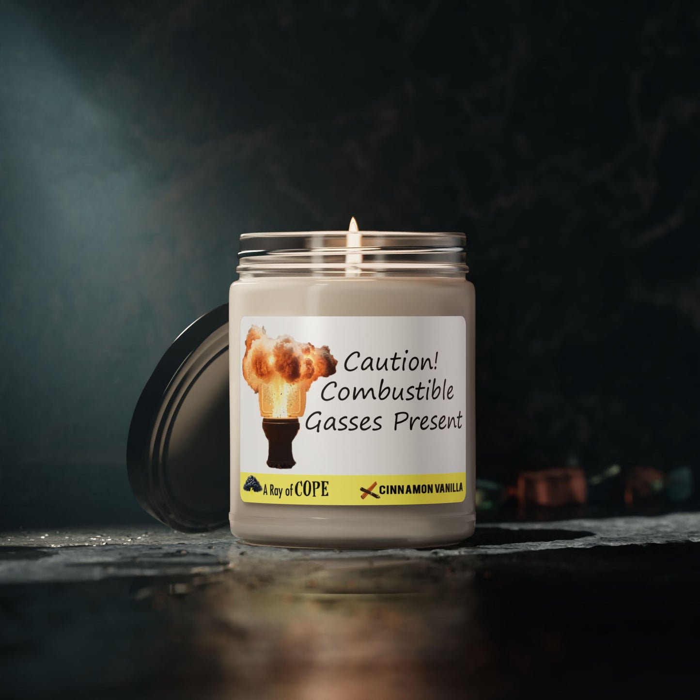 Caution! Combustible Gasses Present | 9oz Soy Wax Scented Candle