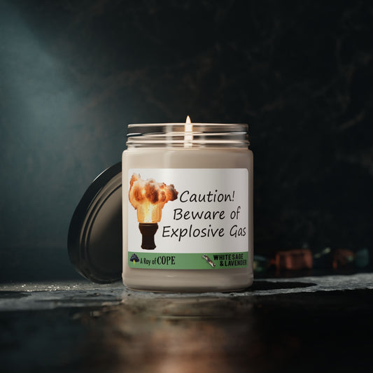 Caution! Beware of Explosive Gas | 9oz Soy Wax Scented Candle