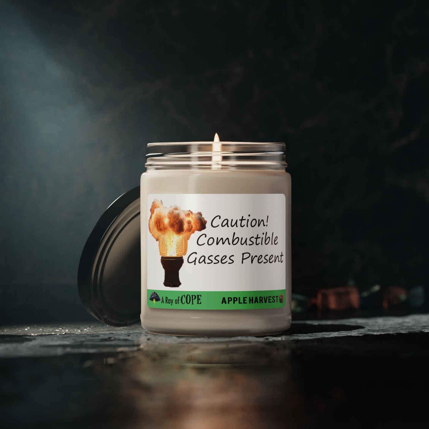 Caution! Combustible Gasses Present | 9oz Soy Wax Scented Candle