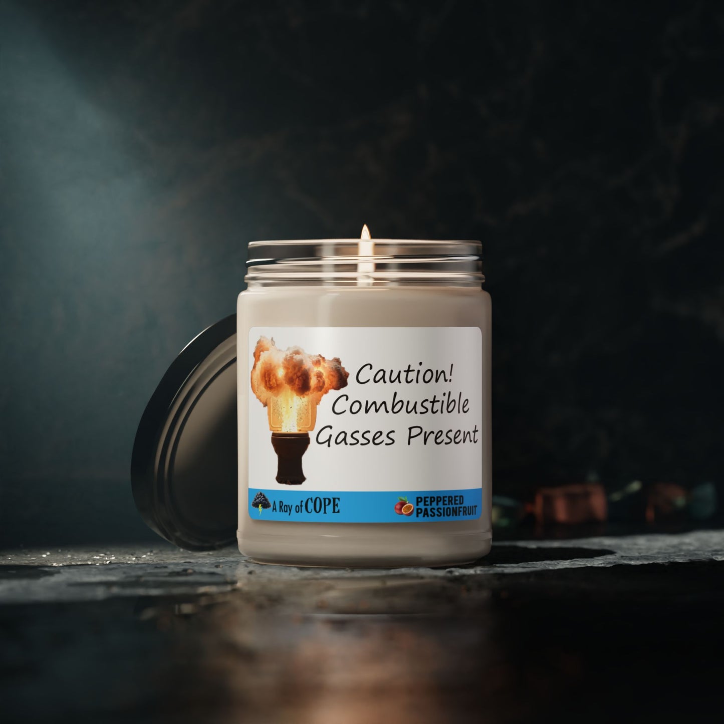 Caution! Combustible Gasses Present | 9oz Soy Wax Scented Candle